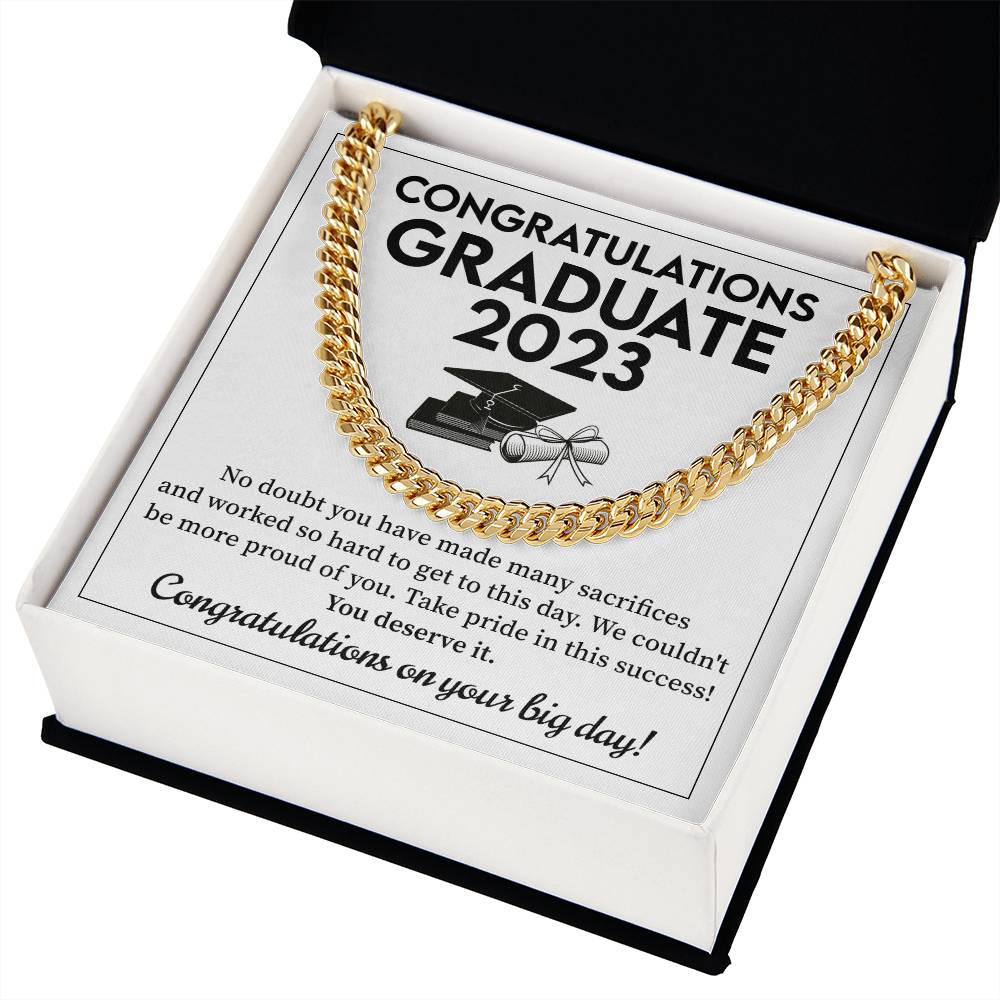Personalized Graduation Cuban Chain Necklace Gift