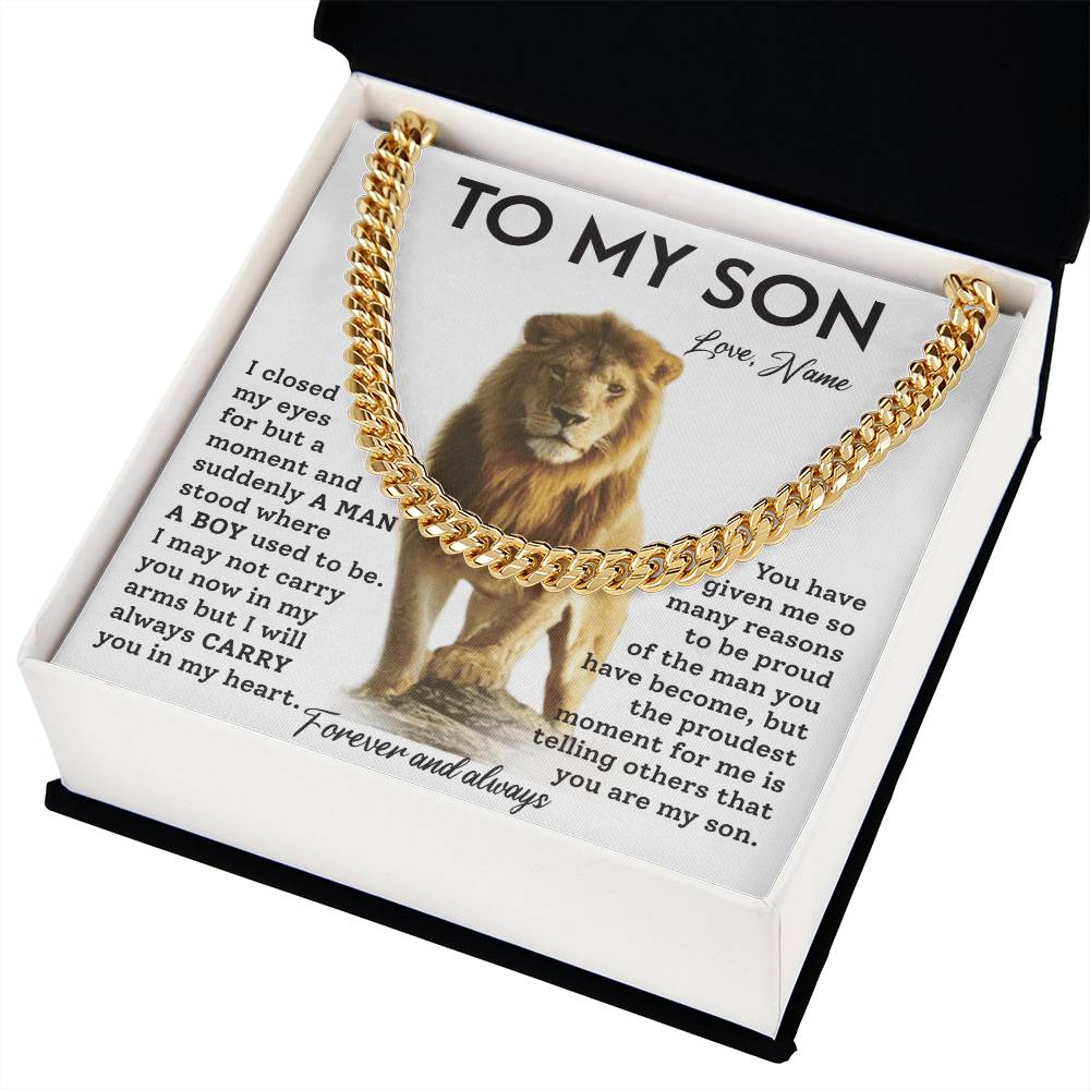To My Son, A Cuban Chain Gift To Celebrate