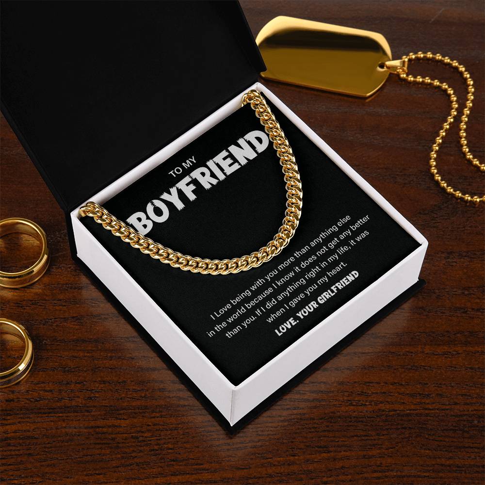 Boyfriend Chain Necklace Gift – Heart Message Card