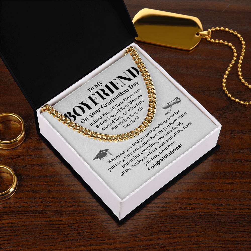 To My Boyfriend Graduation Necklace – Inspirational Gift