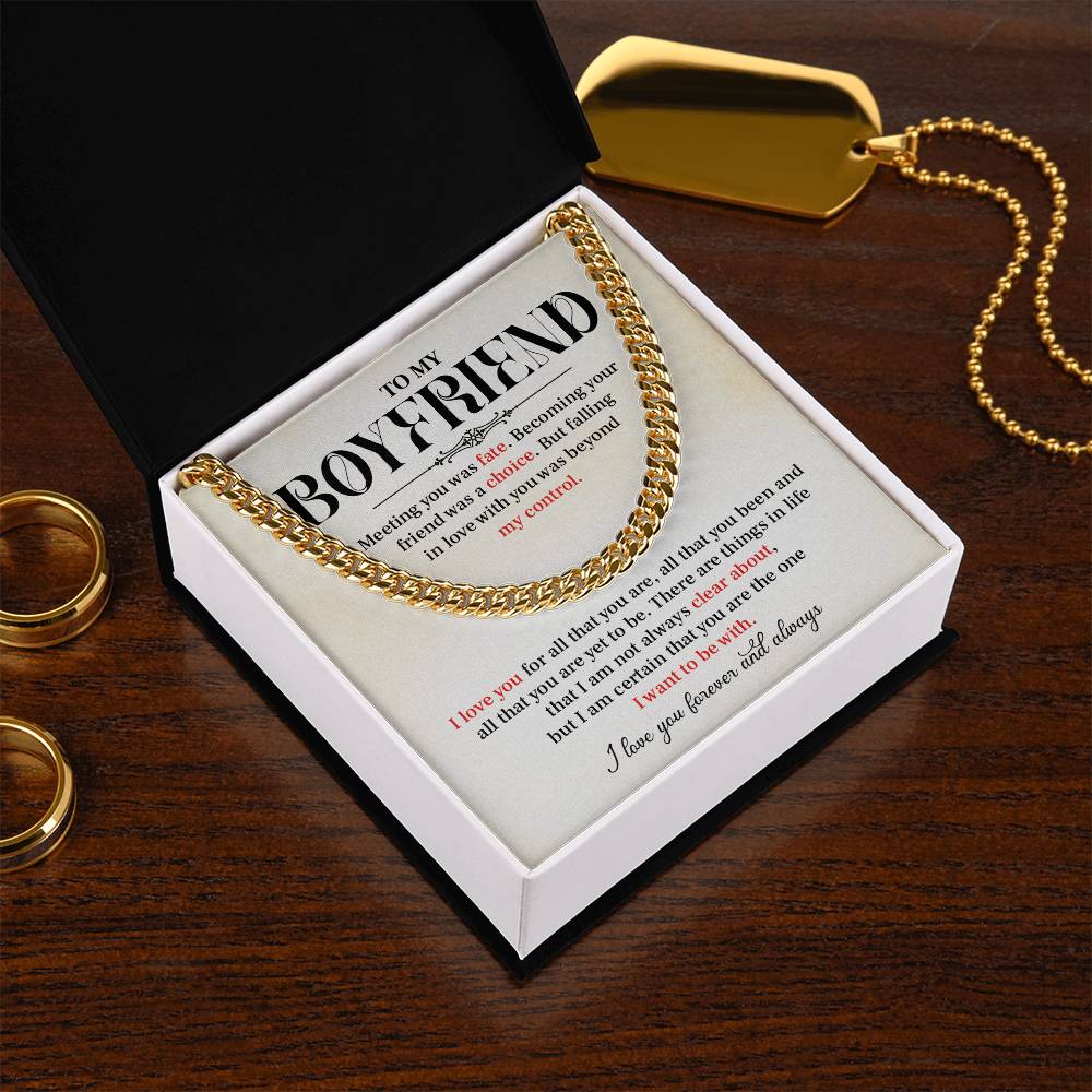 Cuban Necklace Gift for Him – Love Message Box