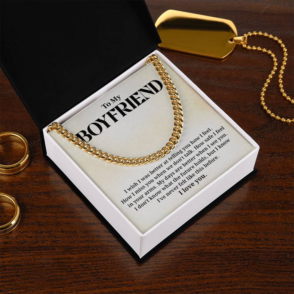 To My Boyfriend Necklace with Message Card and Gift Box