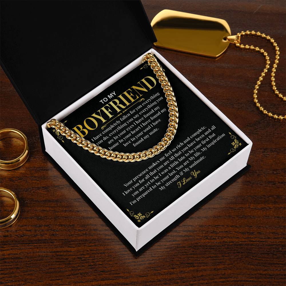 Cuban Chain Gift for Boyfriend – Love Message Card