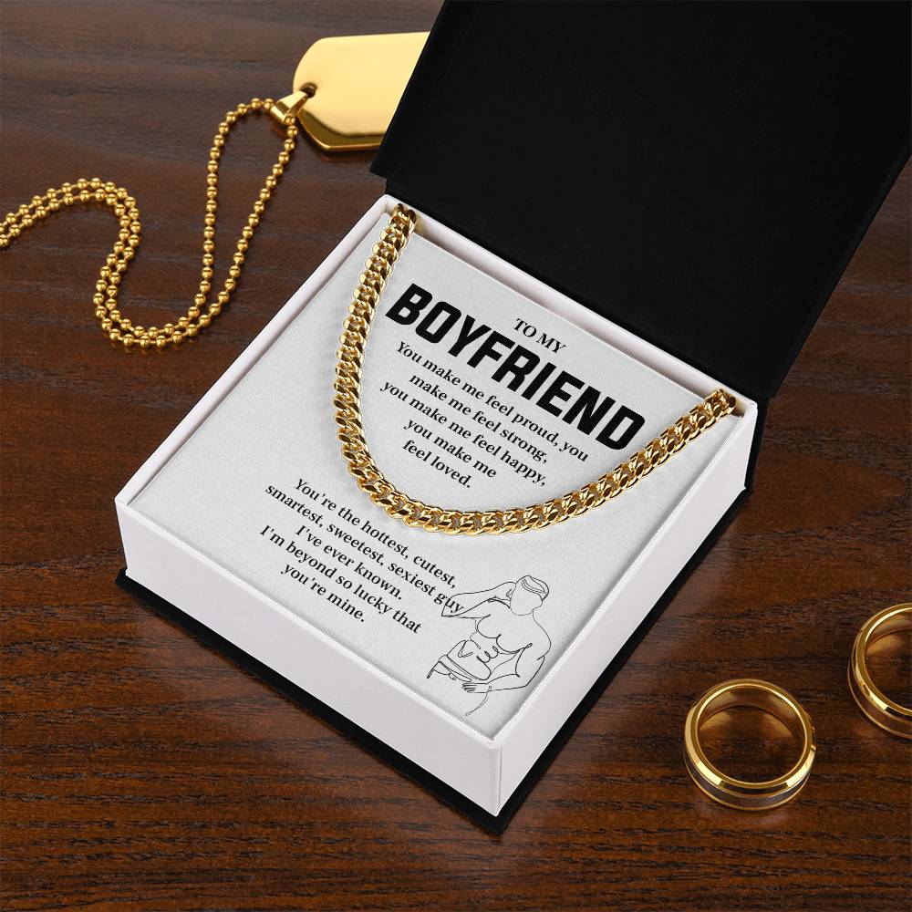 Hot Boyfriend Cuban Chain with Message Card