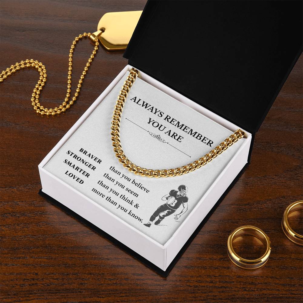 Football Necklace Gift for Boys – Motivational Card