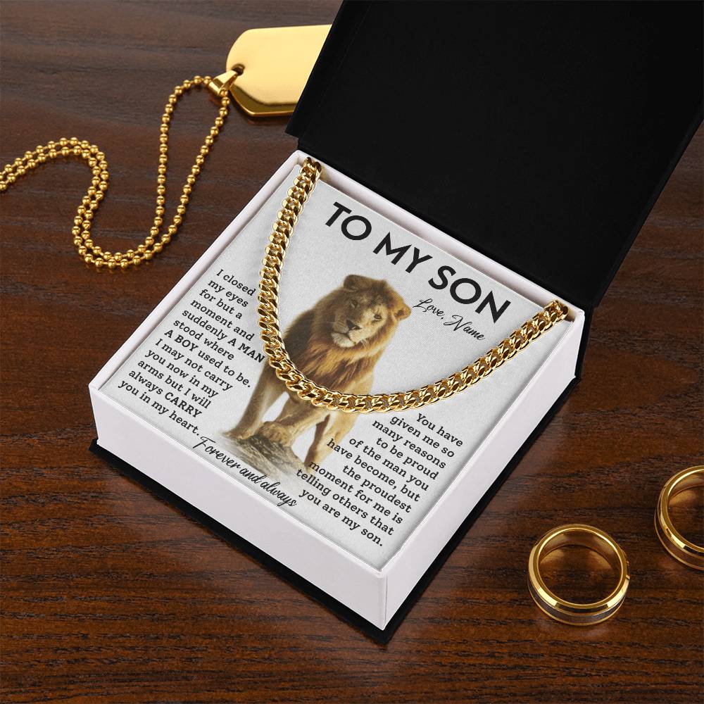 To My Son, A Cuban Chain Gift To Celebrate