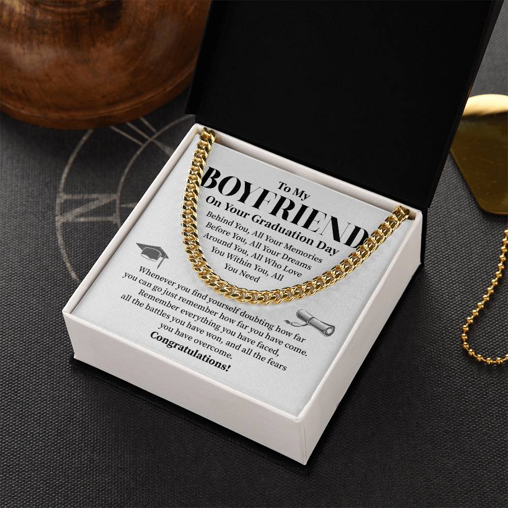 To My Boyfriend Graduation Necklace – Inspirational Gift