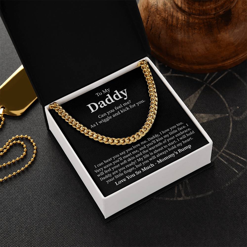 New Dad Necklace Gift From Baby Bump With Message Card