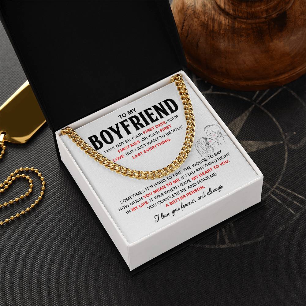 Cuban Chain Boyfriend Gift – Last Everything Message Card