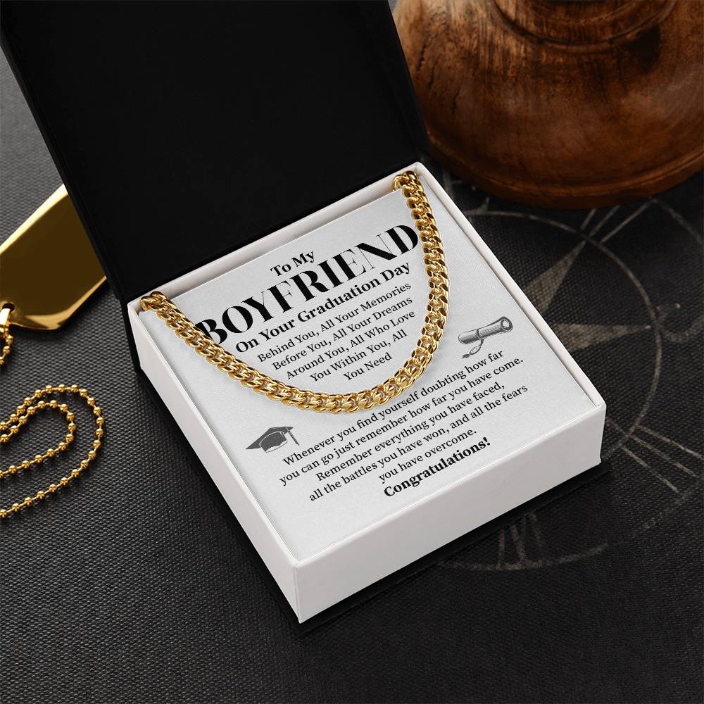 To My Boyfriend Graduation Necklace – Inspirational Gift