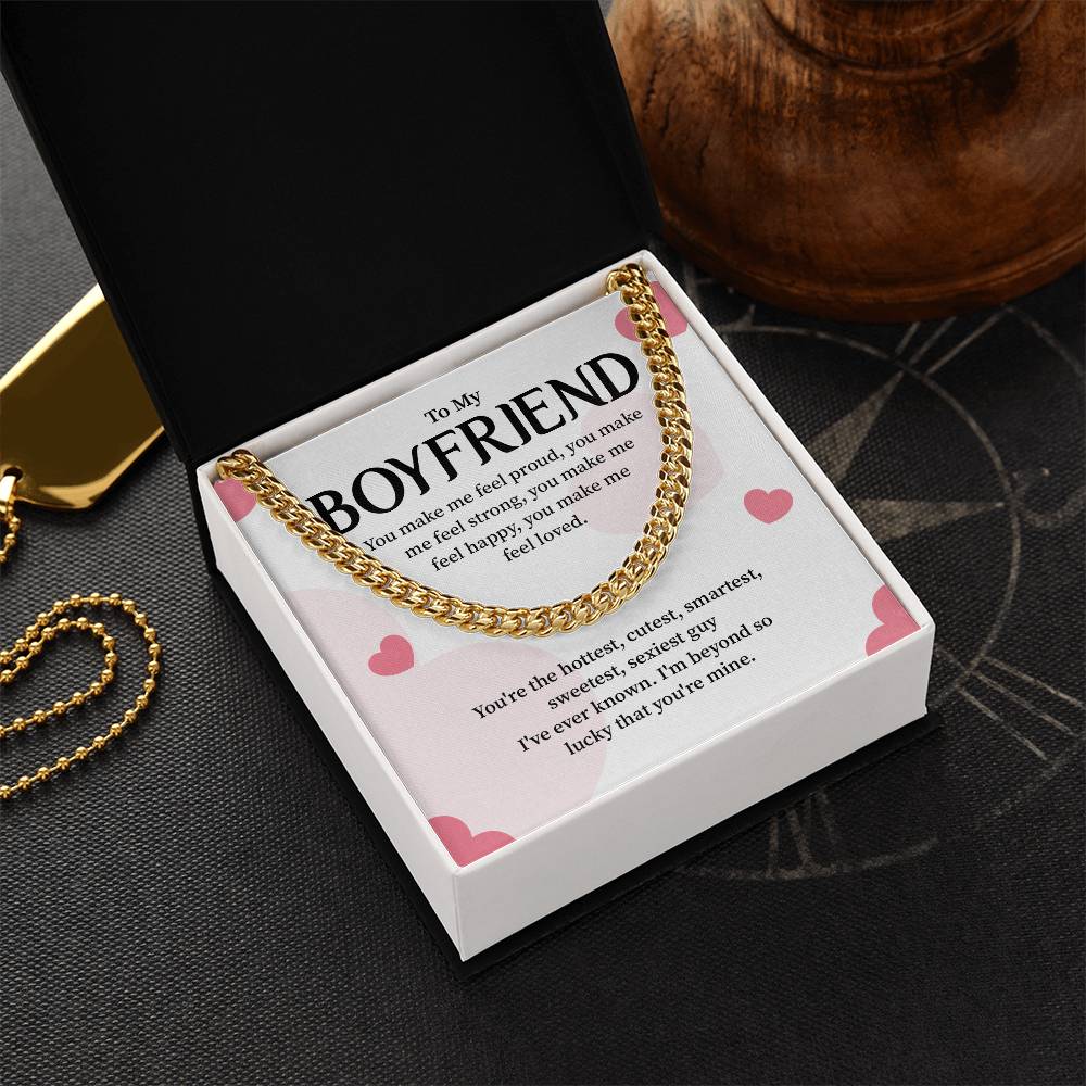 Cuban Chain Gift for Boyfriend with Message Card
