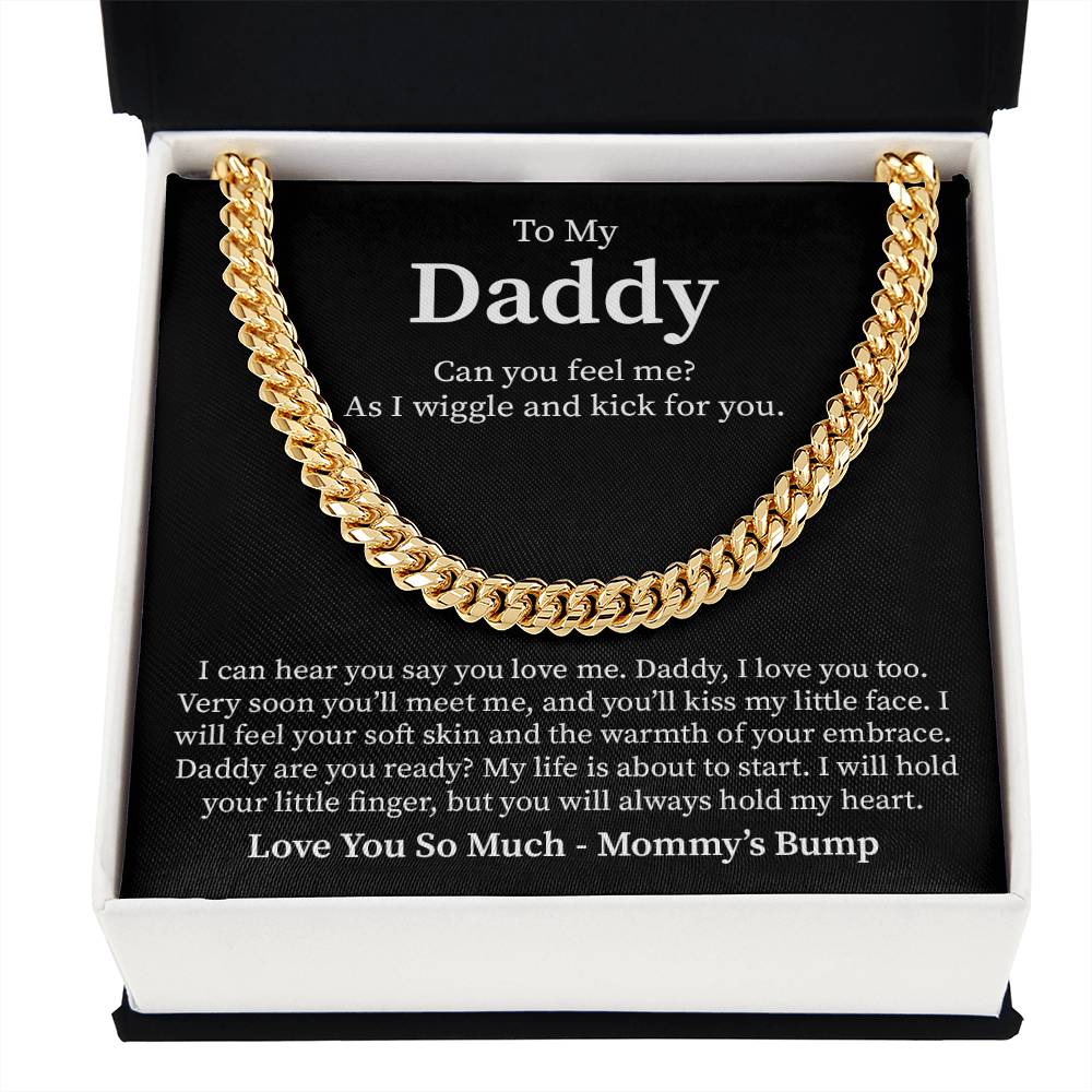 New Dad Necklace Gift From Baby Bump With Message Card