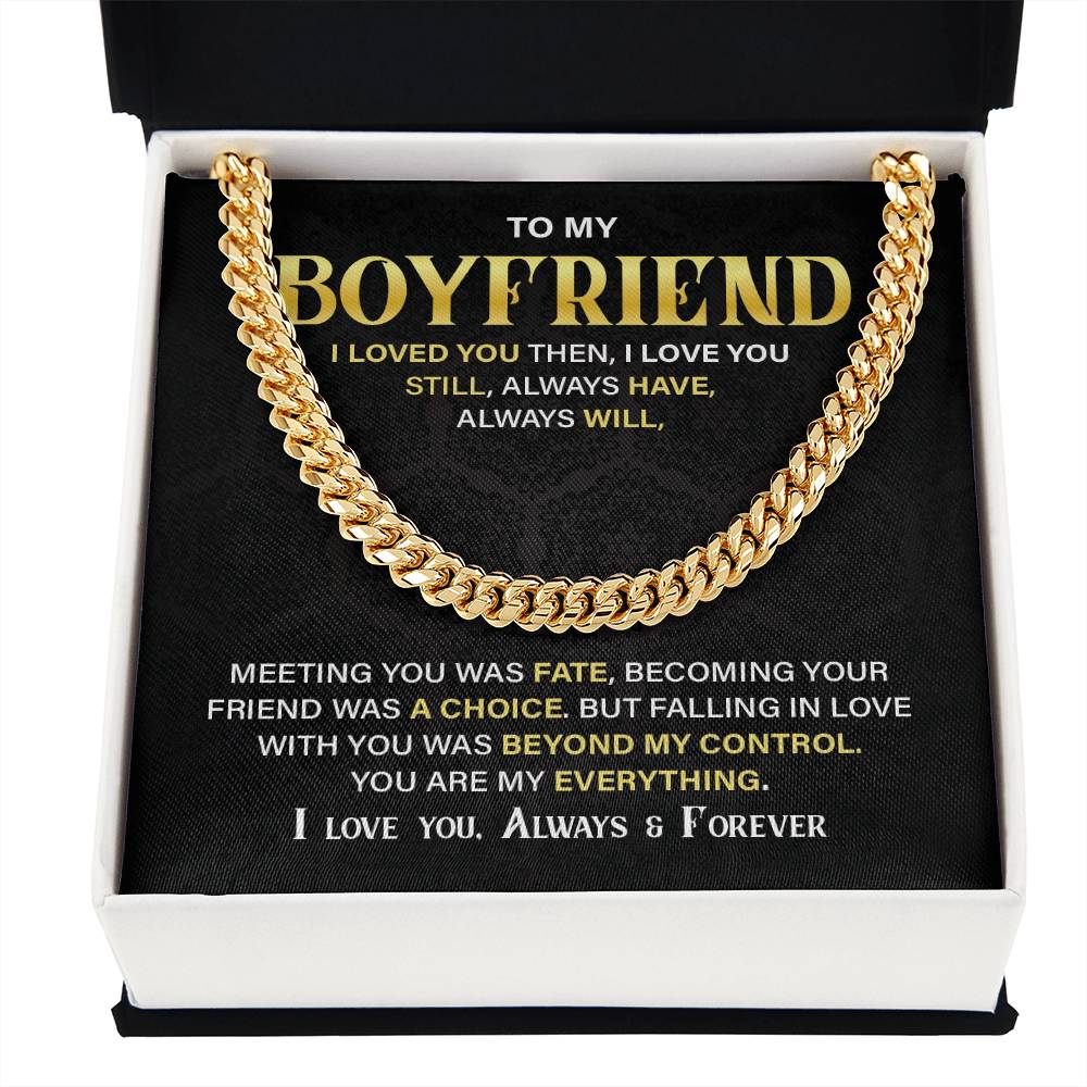 Boyfriend Gift Cuban Chain – Always Love You Message
