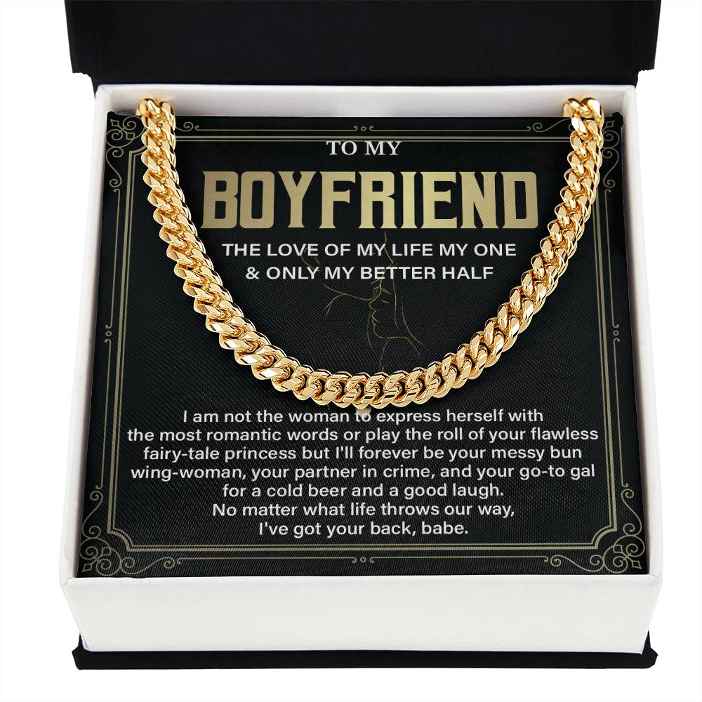 Boyfriend Cuban Chain Necklace – Funny Love Gift Box