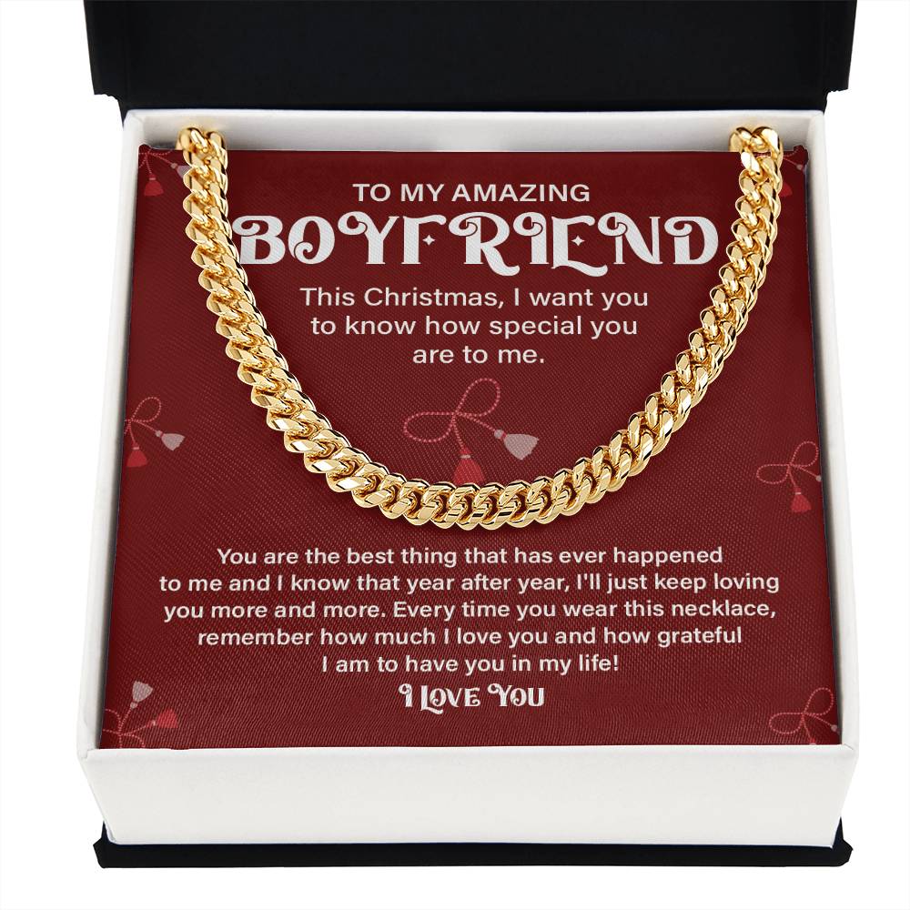 Christmas Gift for Boyfriend Cuban Chain & Card
