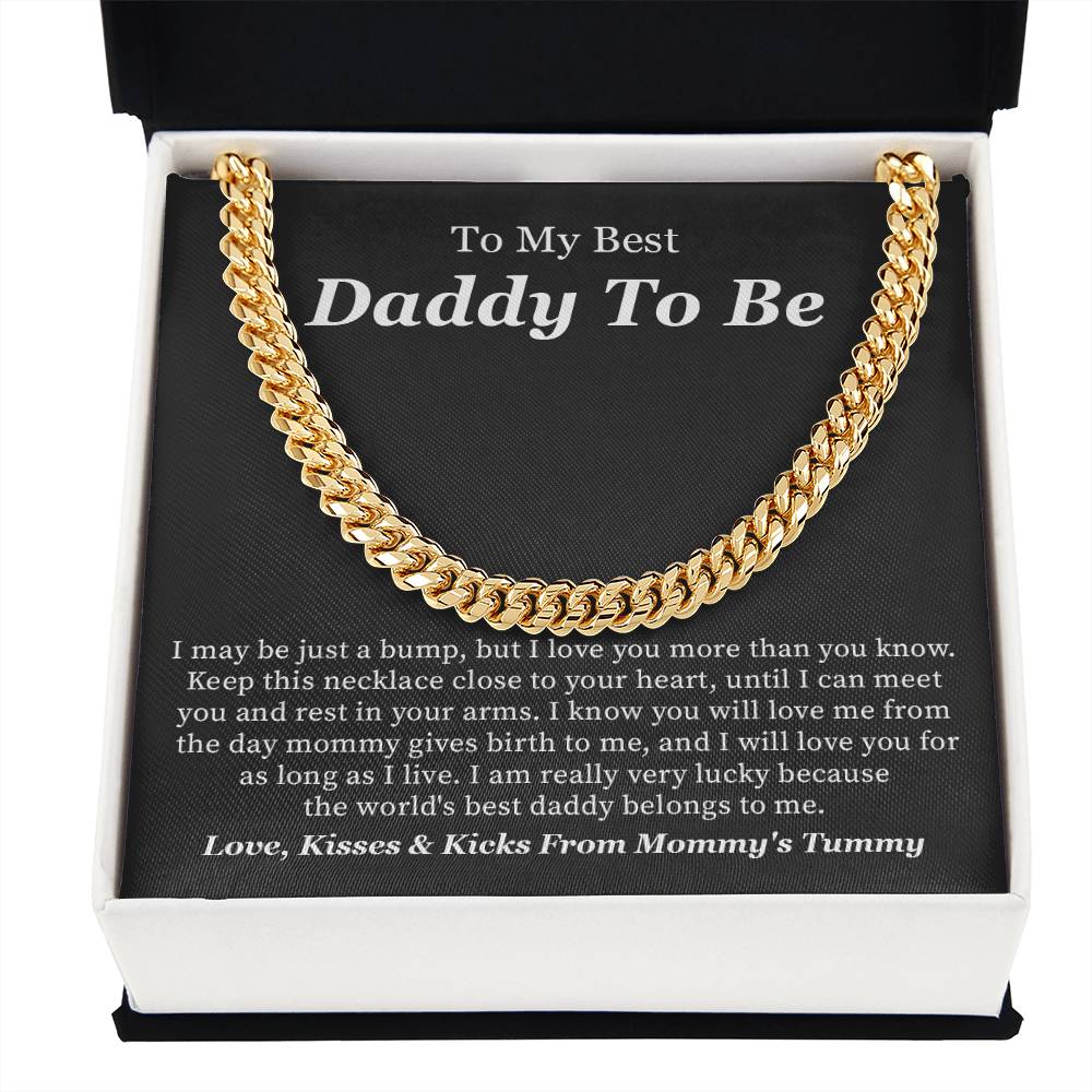 Daddy to Be Necklace Gift from Bump with Love Message