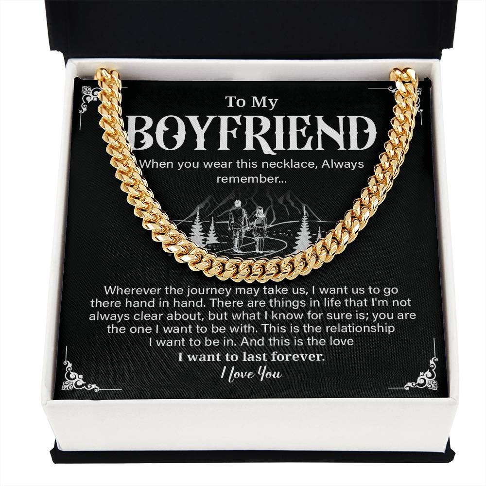 Cuban Link Necklace Gift for Boyfriend with Gift Box