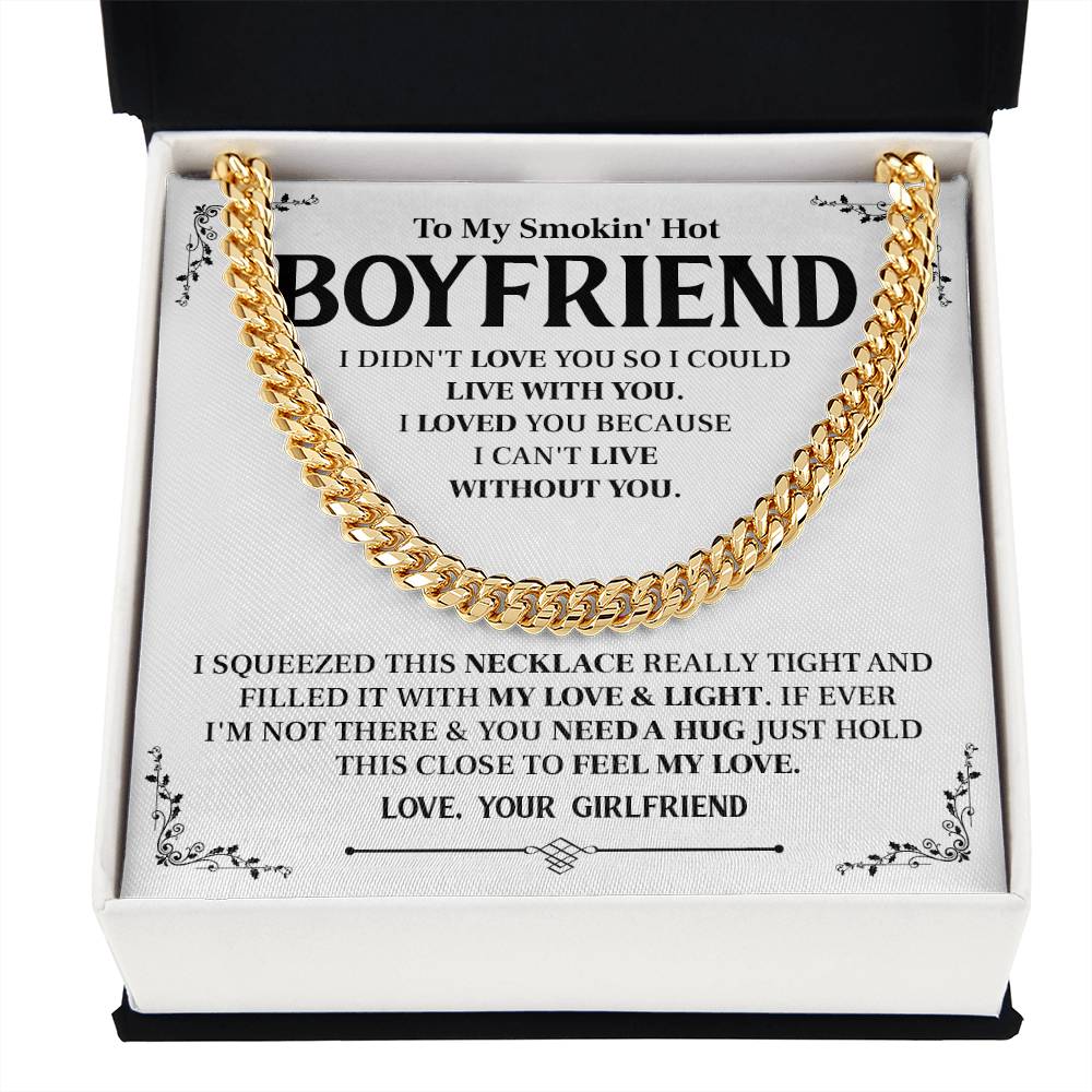 Cuban Chain Gift for Boyfriend with Message Card