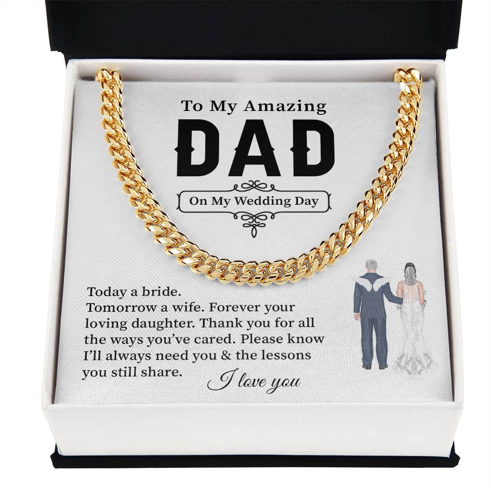 Wedding Neckalce Gift For Dad From Daughter With Message Card