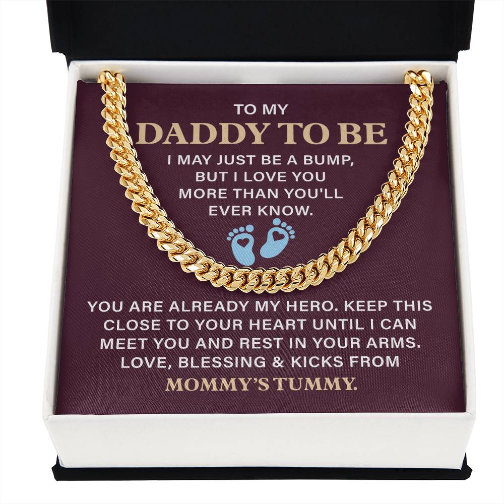 Daddy To Be Necklace Gift From Baby With Message Card