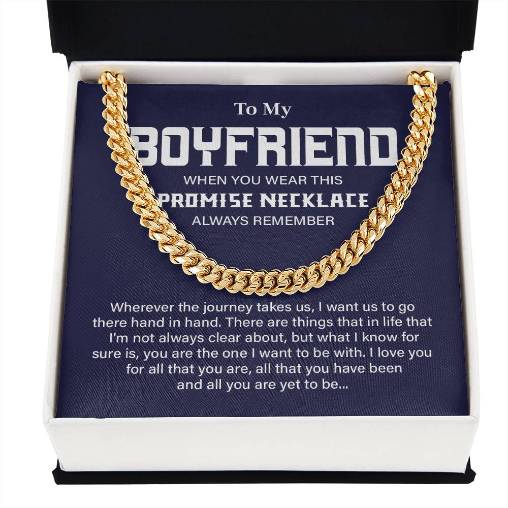 Boyfriend Cuban Chain Promise Necklace with Gift Box