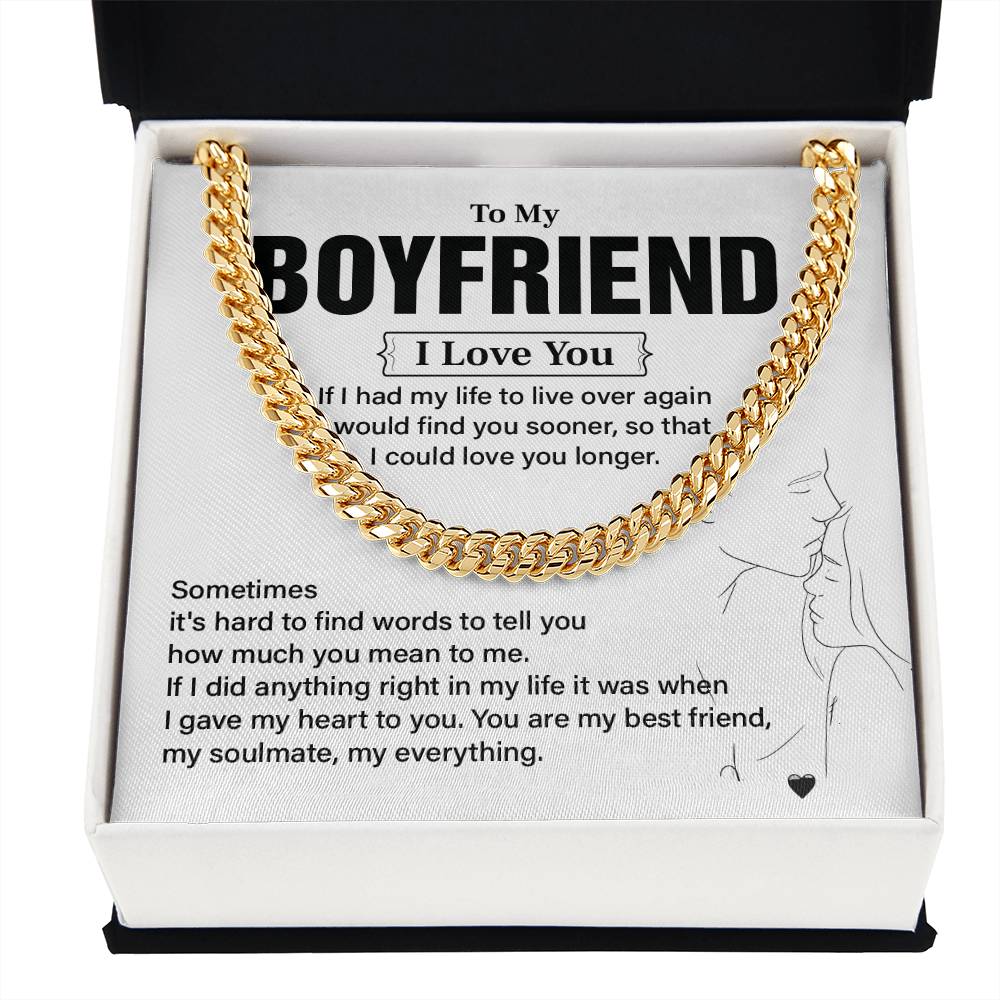 Boyfriend Chain Necklace Gift with Message Card