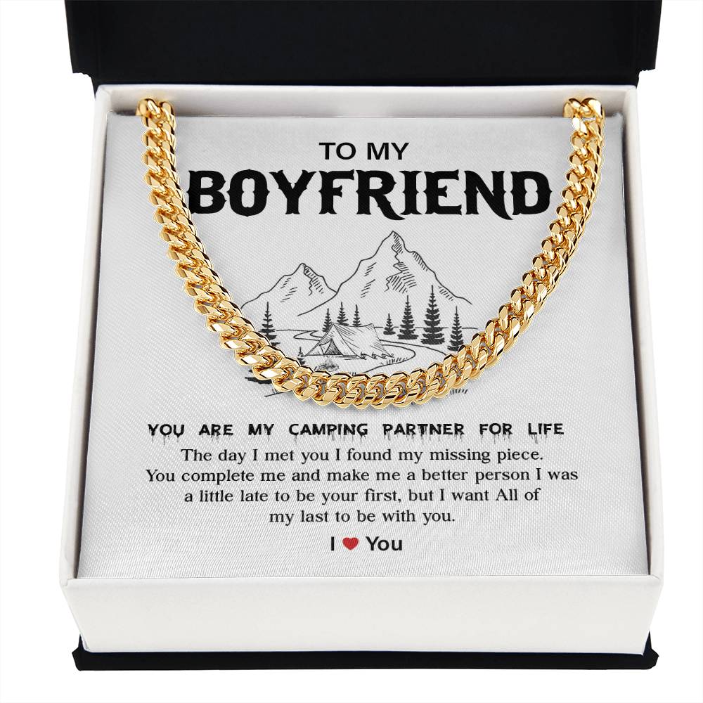 Camping Gift for Boyfriend – Necklace & Message Box