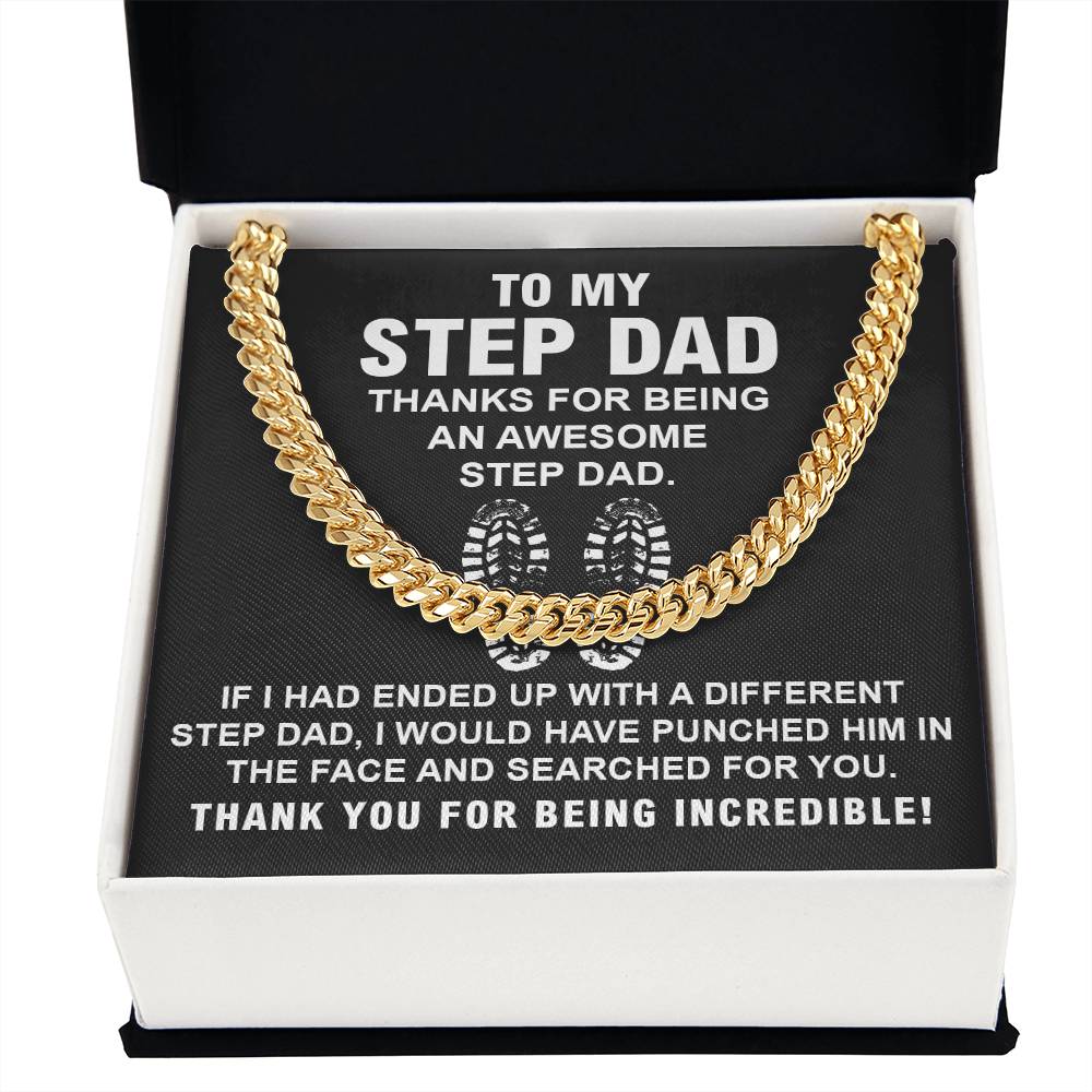 Stepdad Cuban Chain Necklace Gift With Heartfelt Note