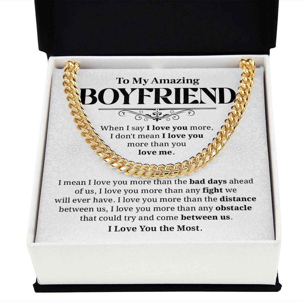 I Love You More Boyfriend Gift – Message Card & Box