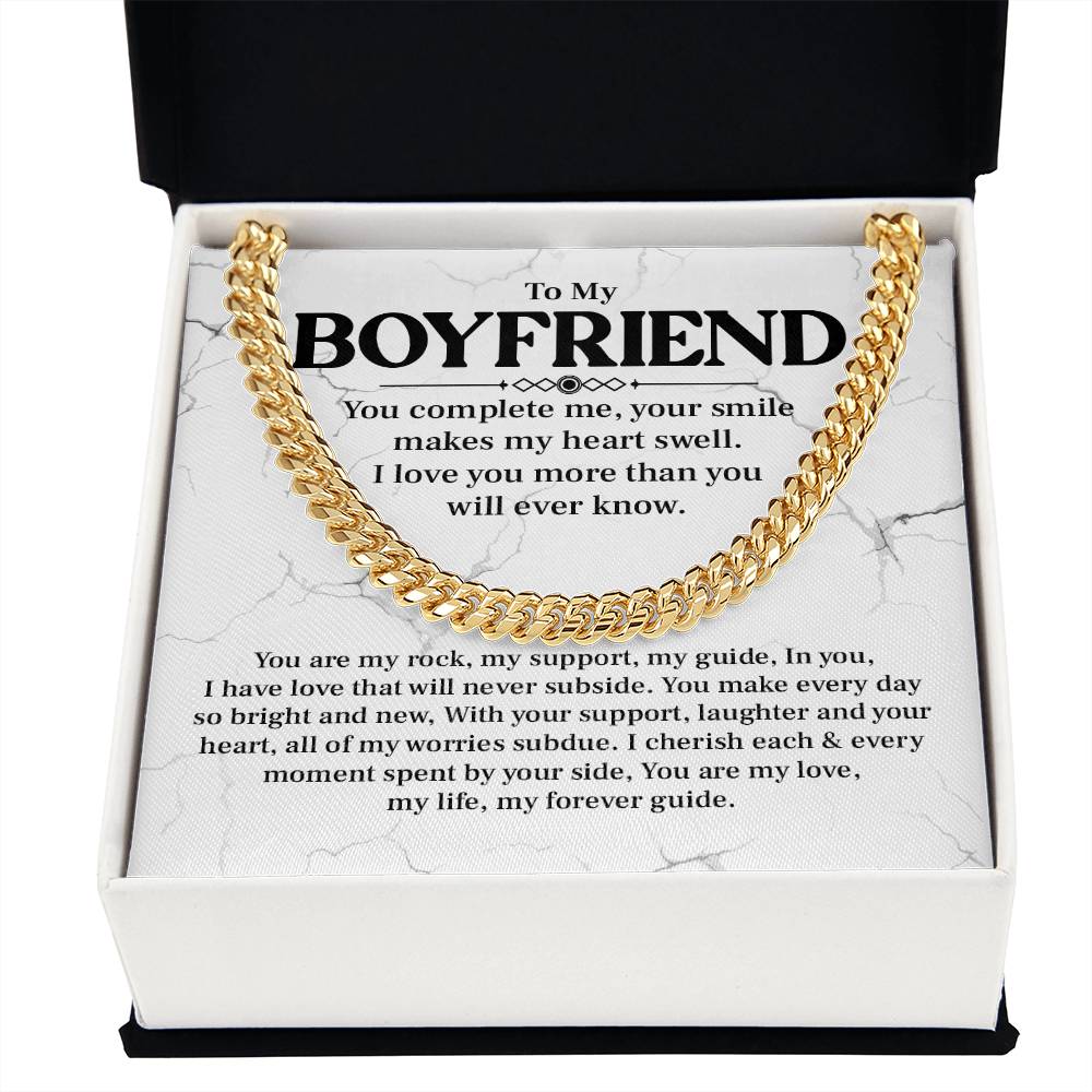 Boyfriend Cuban Chain Gift – Romantic Love Message