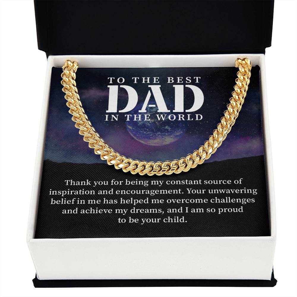 Dad Necklace Gift From Child With Inspirational Message