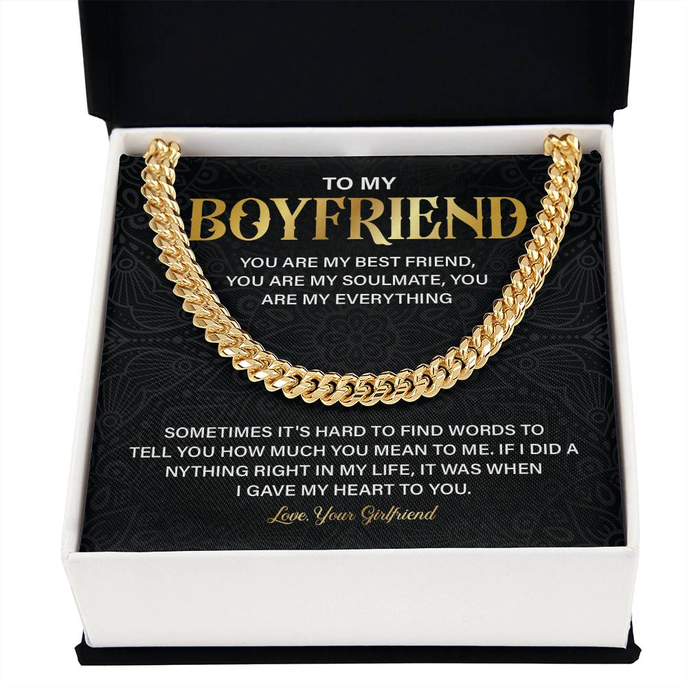 Boyfriend Gift Necklace from Girlfriend with Gift Box