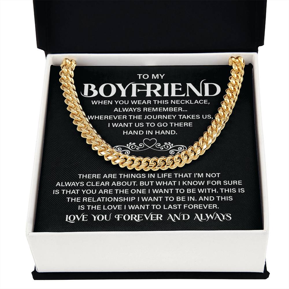 Boyfriend Cuban Chain Gift with Message Card