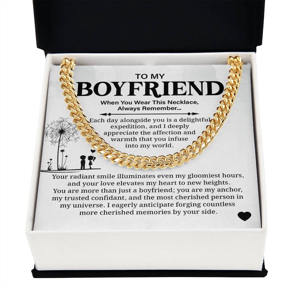 Boyfriend Necklace Gift with Message Card & Gift Box