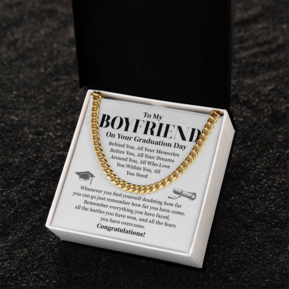 To My Boyfriend Graduation Necklace – Inspirational Gift