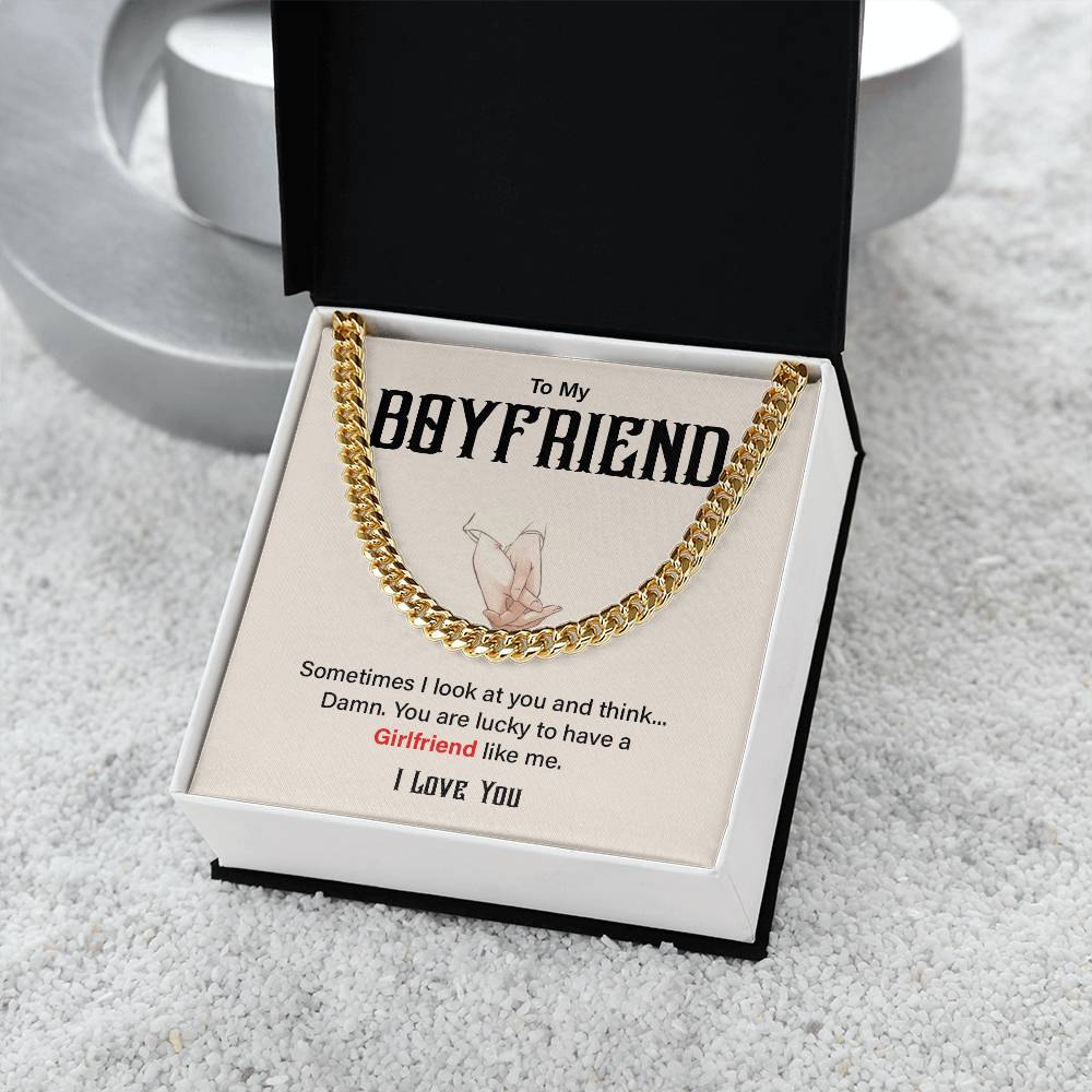 Funny Boyfriend Cuban Chain – Lucky to Have Me Card