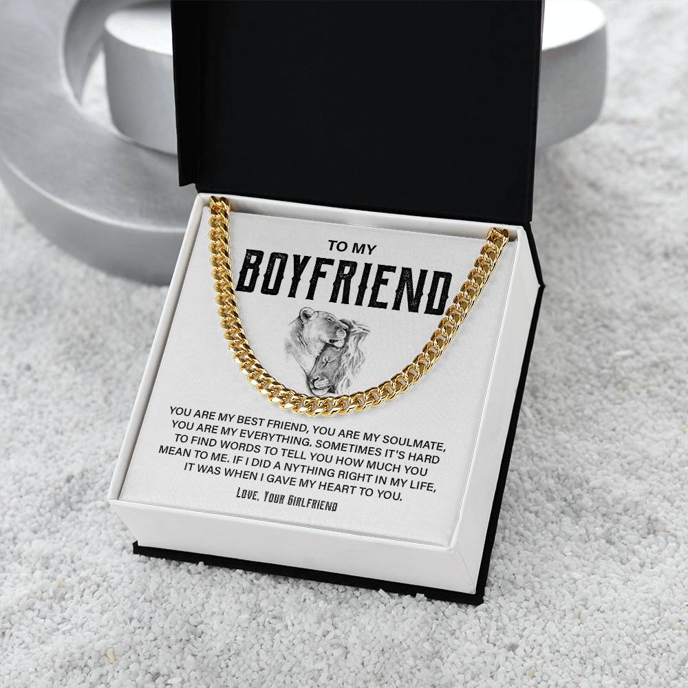 Boyfriend Cuban Chain Necklace – Gift Box Included