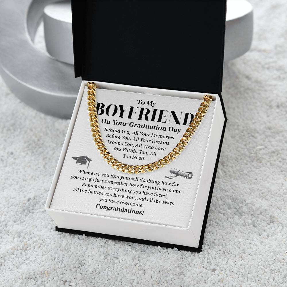 To My Boyfriend Graduation Necklace – Inspirational Gift