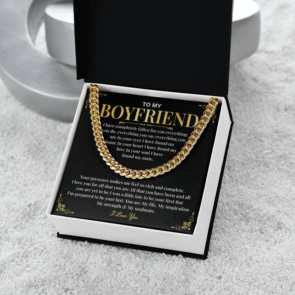 Cuban Chain Gift for Boyfriend – Love Message Card