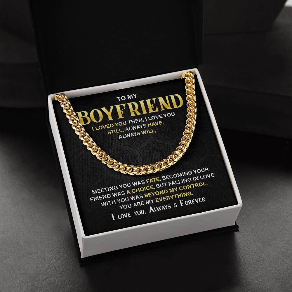 Boyfriend Gift Cuban Chain – Always Love You Message