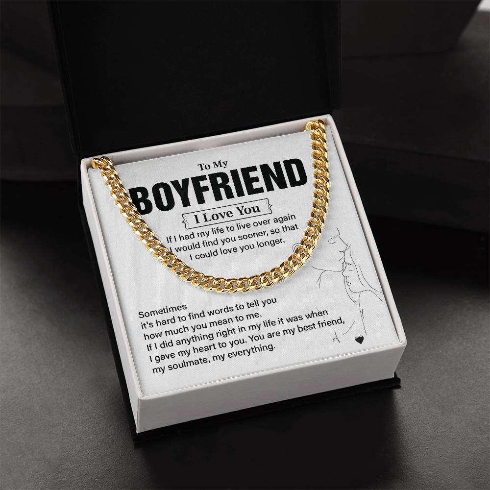 Boyfriend Chain Necklace Gift with Message Card