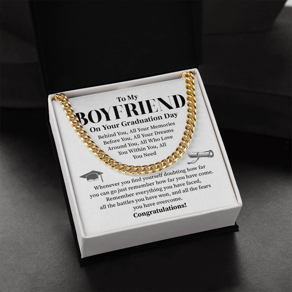 To My Boyfriend Graduation Necklace – Inspirational Gift