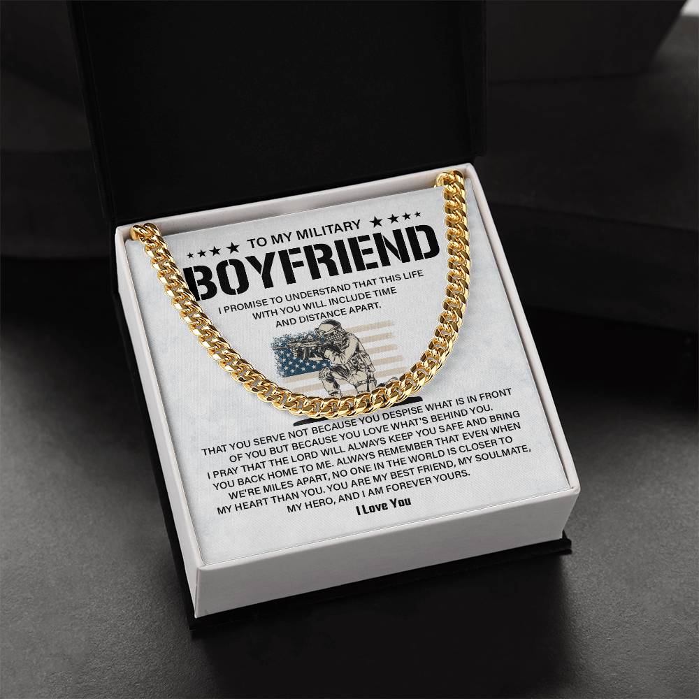 Military Boyfriend Necklace with Message Card