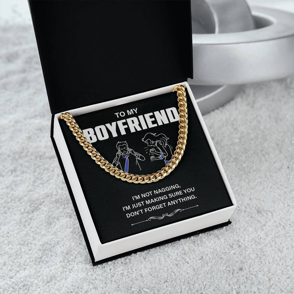 To My Boyfriend Necklace – Funny Gift with Message Card