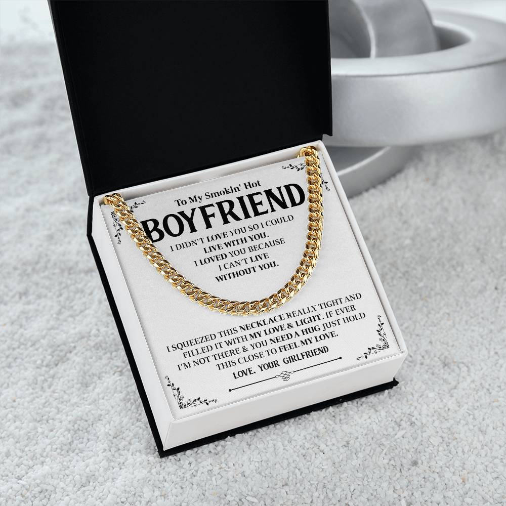 Cuban Chain Gift for Boyfriend with Message Card
