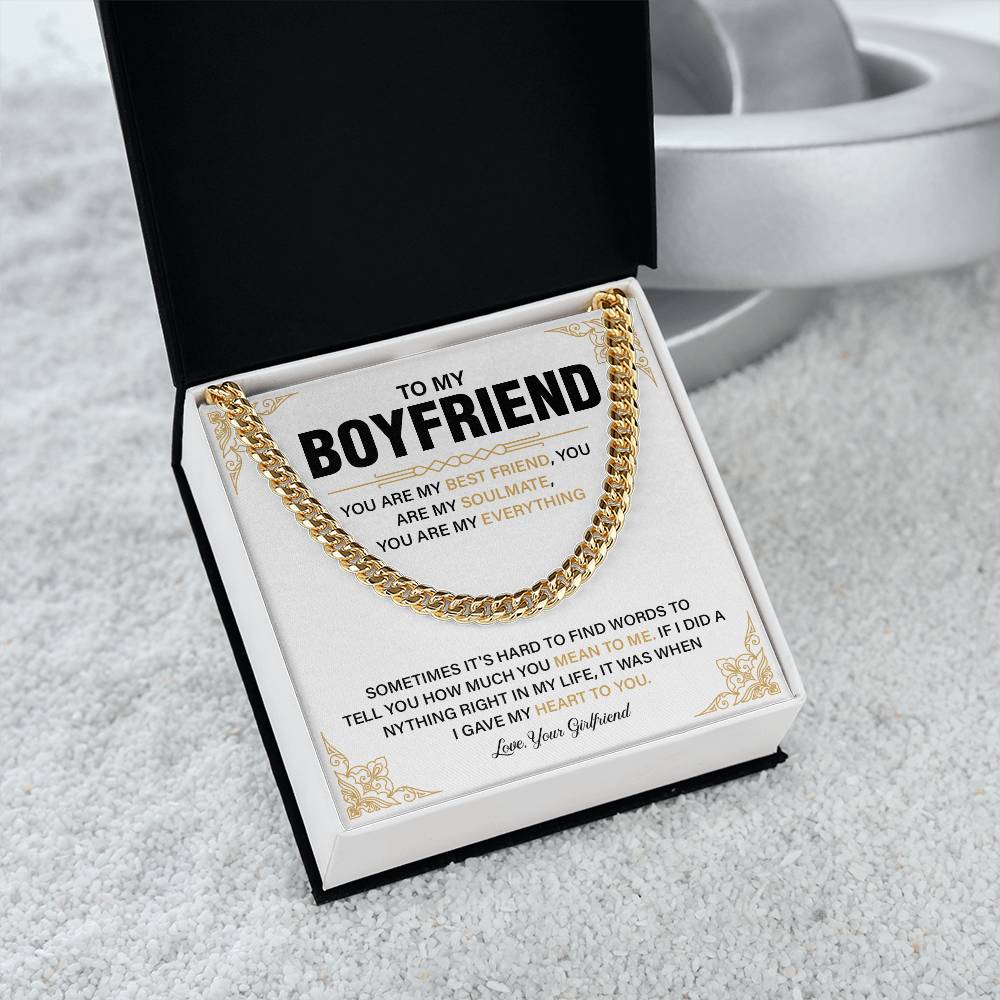 Romantic Cuban Chain for Boyfriend with Gift Box
