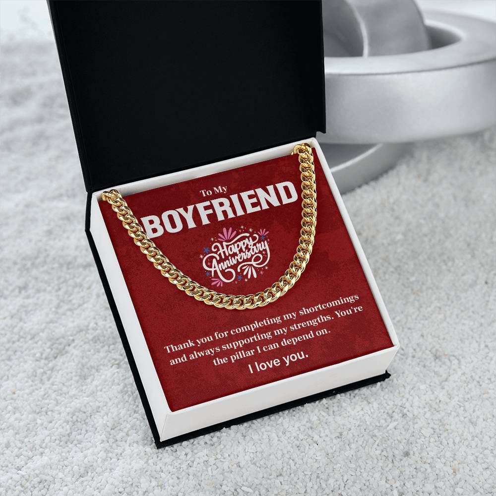 Anniversary Cuban Chain for Boyfriend with Card