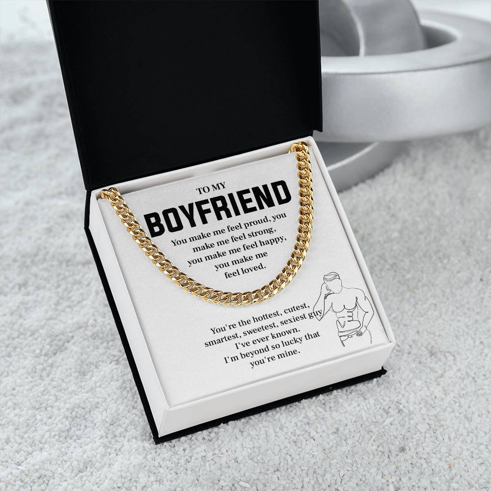 Hot Boyfriend Cuban Chain with Message Card