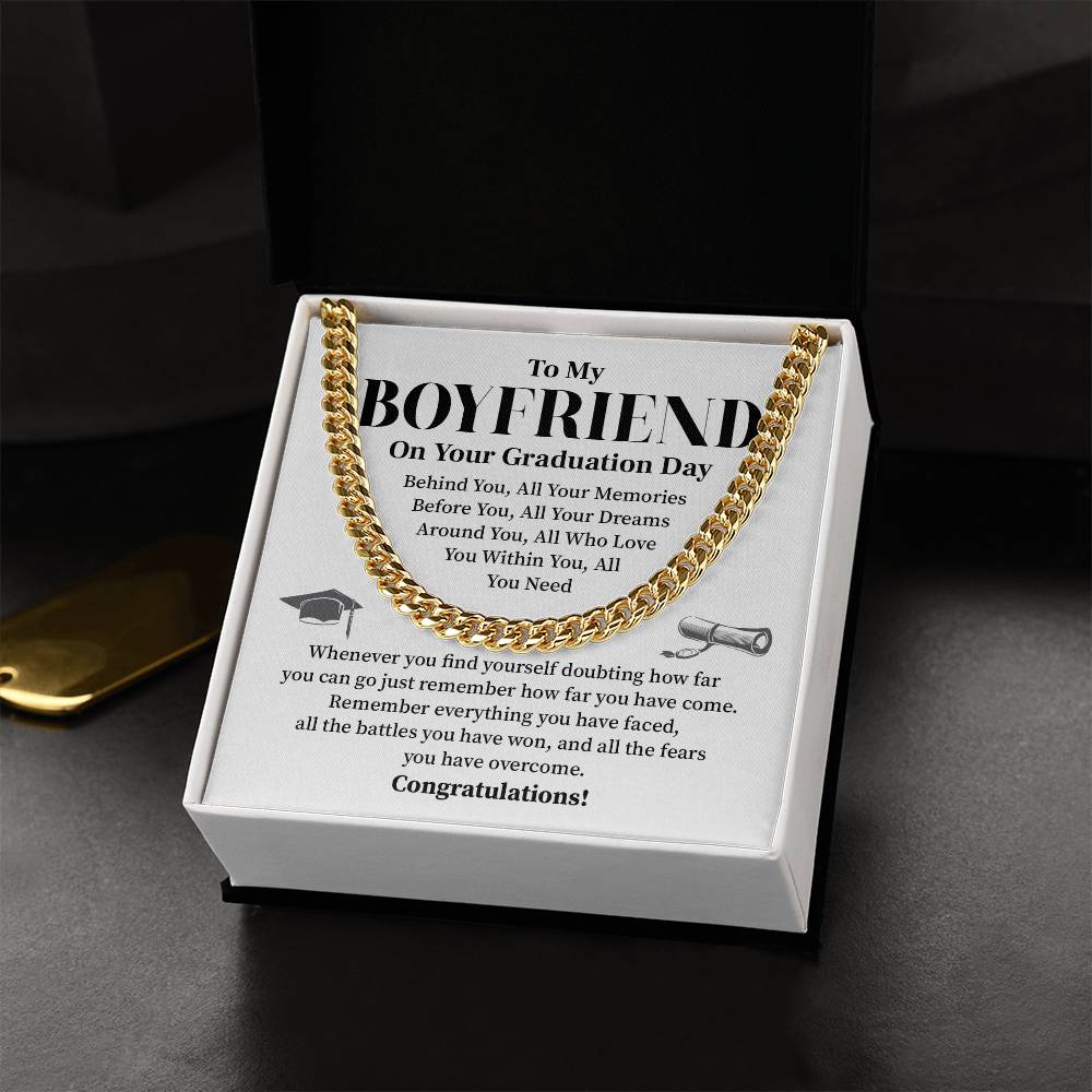To My Boyfriend Graduation Necklace – Inspirational Gift
