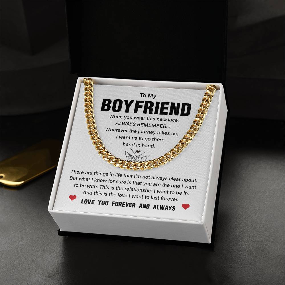 Boyfriend Necklace Gift with Message Card & Gift Box